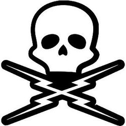 Death Proof Grindhouse Skull Lightning Car Truck Windows Decal Sticker, Die Cut Vinyl Decal for Windows, Cars, Trucks, Laptops