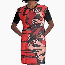 Alternative Metal Band Graphic T-Shirt Dress