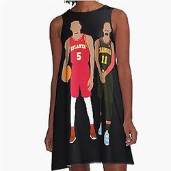 Atlanta Hawks - Dejounte Murray 5 Trae Young 11 A-Line Dress