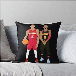 Atlanta Hawks Dejounte Murray Trae Young Throw Pillow