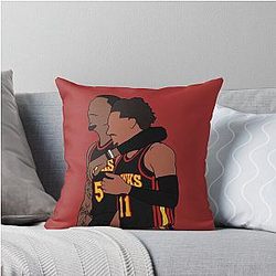 Trae Young and Dejounte Murray Throw Pillow