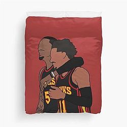 Trae Young and Dejounte Murray Duvet Cover