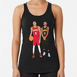 Atlanta Hawks - Dejounte Murray or Trae Young Racerback Tank Top