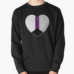 Demisexual Sweatshirts - Demisexual Pride Heart Gift, Demisexuality Love, Demisexual Love is Love LGBT+ Pullover Sweatshirt RB0403