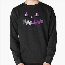 Demisexual Sweatshirts - demisexual halloween face Pullover Sweatshirt RB0403