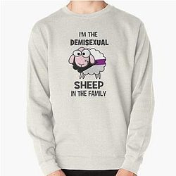 Demisexual Sweatshirts - Demisexual Sheep Demisexual Activism Demisexual Flag Demisexual Colors Demisexual Supporter Funny Demisexual Meme Gift Demisexuality Gift LGBT LGBTQ Gay Pullover Sweatshirt RB0403