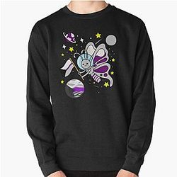Demisexual Sweatshirts - Butterfly Astronaut Demisexual Pride Pullover Sweatshirt RB0403