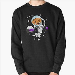 Demisexual Sweatshirts - Dog Astronaut Demisexual Pride Pullover Sweatshirt RB0403
