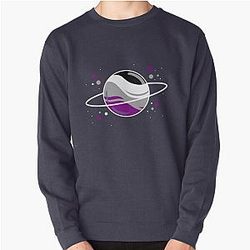 Demisexual Sweatshirts - Demisexual Outer Space Planet Demisexual Pride Pullover Sweatshirt RB0403