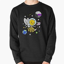 Demisexual Sweatshirts - Wasp Astronaut Demisexual Pride Pullover Sweatshirt RB0403