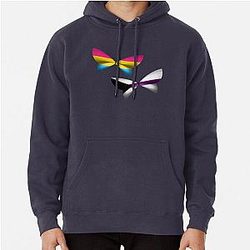 Demisexual Hoodies - Pan Demisexual Pride Butterflies Pullover Hoodie RB0403