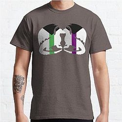 Demisexual T-Shirts - Demiromantic Demisexual Pride Dragons Classic T-Shirt RB0403