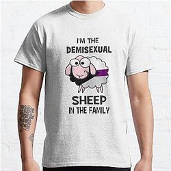 Demisexual T-Shirts - Demisexual Sheep Demisexual Activism Demisexual Flag Demisexual Colors Demisexual Supporter Funny Demisexual Meme Gift Demisexuality Gift LGBT LGBTQ Gay Classic T-Shirt RB0403