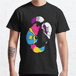 Demisexual T-Shirts - Yin Yang Foxes For Demipansexuals Classic T-Shirt RB0403