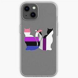 Demisexual Cases - Genderfluid Demisexual Pride Cats iPhone Soft Case RB0403
