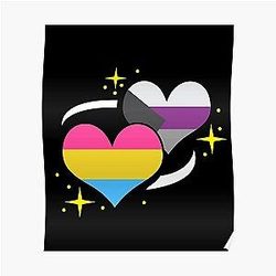 Demisexual Posters - Pan Demisexual Flag Heart Poster RB0403