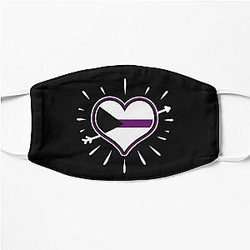 Demisexual Face Masks - Demisexual Heart For Demisexual Pride Day Flat Mask RB0403