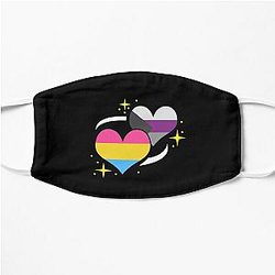 Demisexual Face Masks - Pan Demisexual Flag Heart Flat Mask RB0403