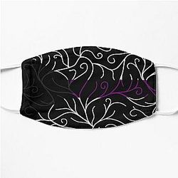 Demisexual Face Masks - Black Velvet, Demisexual Flag Vines Flat Mask RB0403