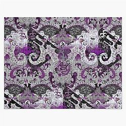 Demisexual Puzzles - Demisexual Dragon Damask -- Demisexual Pride Flag Colors Jigsaw Puzzle RB0403