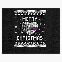 Demisexual Puzzles - Demisexual Christmas Demisexuality Ugly Sweater Jigsaw Puzzle RB0403