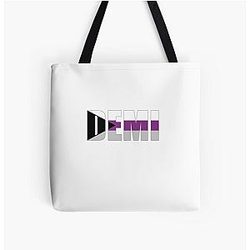 Demisexual Bags  - Demisexual DEMI Demisexual Activism Demisexual Flag Demisexual Colors Demisexual Supporter Funny Demisexual Meme Gift Demisexuality Gift LGBT LGBTQ Gay All Over Print Tote Bag RB0403