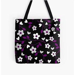 Demisexual Bags  - Demisexual Pride Flowers and Vines Pattern All Over Print Tote Bag RB0403