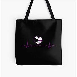 Demisexual Bags  - Demisexual Heartbeat All Over Print Tote Bag RB0403