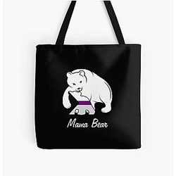 Demisexual Bags  - Demisexual Mama Bear Demisexuality Bear All Over Print Tote Bag RB0403