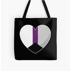 Demisexual Bags  - Demisexual Pride Heart Gift, Demisexuality Love, Demisexual Love is Love LGBT+ All Over Print Tote Bag RB0403