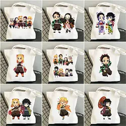 Cute Cartoon Kimetsu No Yaiba Demon Slayer Printed Tote Bags