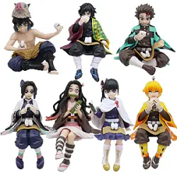 Demon Slayer Kimetsu no Yaiba Characters Sitting Action Figure Toys