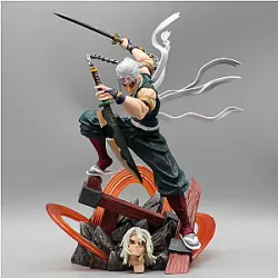 27cm Demon Slayer Uzui Tengen 2 Heads Kimetsu No Yaiba Anime Figures Toys
