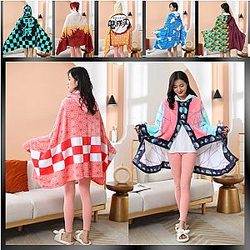 Demon Slayer Rengoku Kyoujurou Cosplay Cloak Hooded Cape