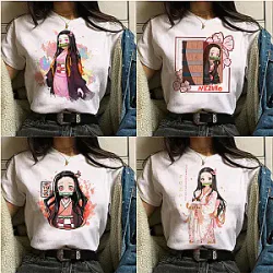 Japanese Anime Demon Slayer Oversize Women Clothing Graphic T-shirt
