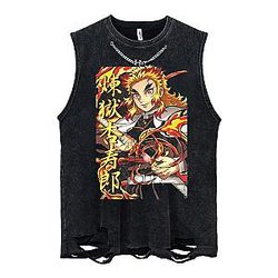 Demon Slayer Kyoujurou Retro Vintage Vest Sleeveless Tshirt