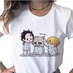 Demon Slayer Kimetsu No Yaiba Funny Cartoon Print T-shirts