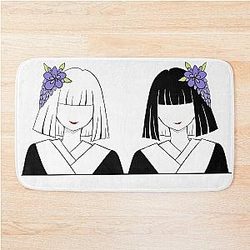 Demon Slayer fan art of Ubuyashiki sibling Bath Mat
