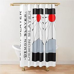 Demon Slayer Hanafuda Earring Shower Curtain Fan Art