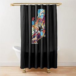 Rengoku Akaza Demon Slayer Pop Art Shower Curtain