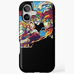 Demon Slayer Pop Art Rengoku Akaza iPhone Case