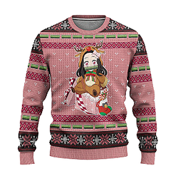 Nezuko Christmas Sweater – Demon Slayer Ugly Sweater Xmas Gift