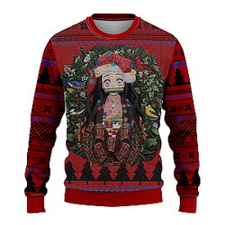 Nezuko Christmas Sweater – Demon Slayer Ugly Sweater Xmas Gift