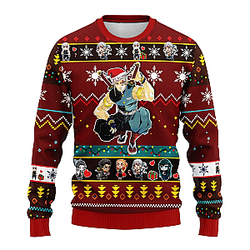 Tengen Uzui Christmas Sweater Red – Demon Slayer Ugly Sweater Gift