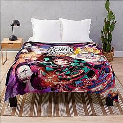 Demon Slayer Blanket - Dark Aesthetic Demon Poster Throw Blanket