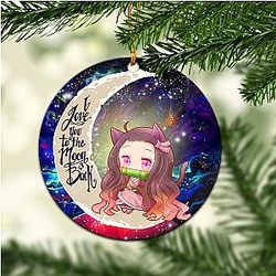 Nezuko Demon Slayer Love You To The Moon Galaxy Ornament Gift