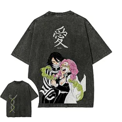 Demon Slayer Mitsuri Kanroji Obanai Iguro PTTT2503 Washed T-Shirt
