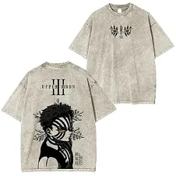 Harajuku Unisex Anime Demon Slayer Graphic PTTT2503 Vintage Washed T-Shirt