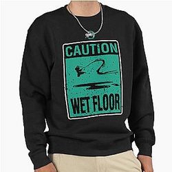 Demon Slayer Season 2 Caution Wet Floor Charcoal Pullover Sweatshirt
