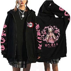 Kamnado Nezuko Demon Slayer Anime Printing Zipper Hoodie